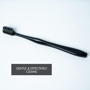 Sol Modern Gentle Manual Toothbrush, Ventilated Travel Case, Soft Bristles, Modern Sleek Design, 3 Count (Black)