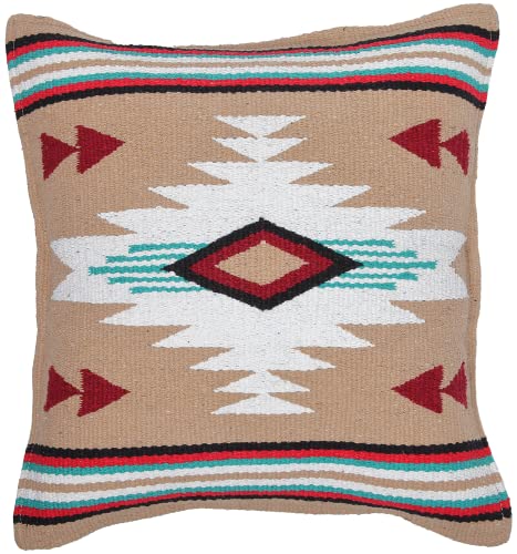 El Paso Designs Aztec Throw Pillow Cover, 18 X 18, Hand Woven in Southwest and Native American Styles (T)