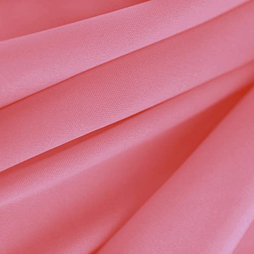 Texco Inc 60" Wide Solid Interlock Lining 100% Polyester Knit 2 Way Stretch/Apparel, Home/DIY Fabric, Party Decoration, Coral #19 1 Yard