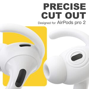 3 Pairs DamonLight Ear Hooks for AirPods Pro 2 Anti-Slip Anti-Scratches Sport Ear Tips Compatible with AirPods Pro 2nd Generation 2022 Released - White