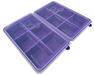 soup master 6-in-1 storage & freezer container with lid - 2 pack – makes 12 perfect 1 cup cubes- stores 1/2 gallon of soups, pasta, sauces, stews, desserts and more. easy-to-clean & dishwasher safe