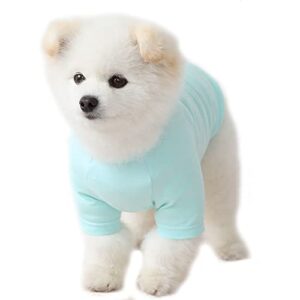 lucky petter dog shirt for small dogs plain t-shirts soft breathable dog cotton shirt pet clothes (medium, mint)