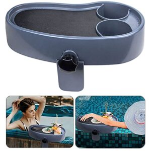 hot tub table tray, adjustable hot tub drink holder, nonslip drink caddy with 2 cup holders, upgraded hot tub side table, heavy-duty serving tray for aboveground bathtub spa outdoor patio
