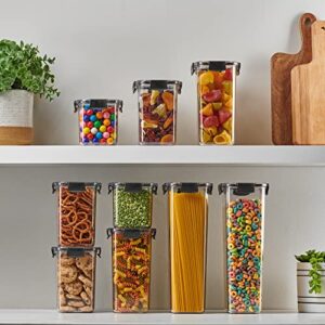 Air Tight Containers For Food - Clear Airtight Food Storage Containers For Pantry Organization And Storage - 7 PC - Snack, Spaghetti Container Storage - Kitchen Canisters With Lids, Labels And Marker