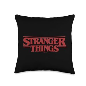stranger things red bold logo throw pillow, 16x16, multicolor