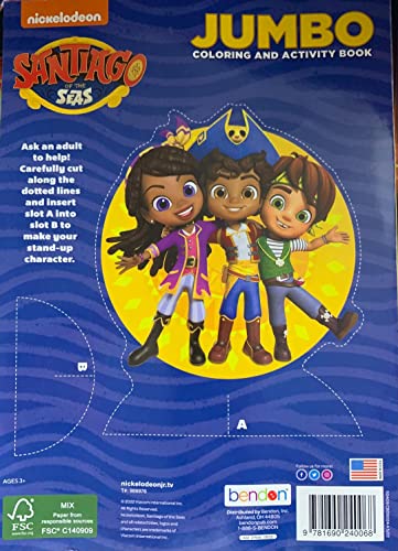 Santiago of The Seas Coloring and Activity Book with Bonus Stand-Up Character on Back - 80 Pages