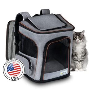 pet nest expandable pet carrier backpack for cats, dogs and small animals, portable pet travel carrier, super ventilated design, airline approved, ideal for traveling/hiking/camping