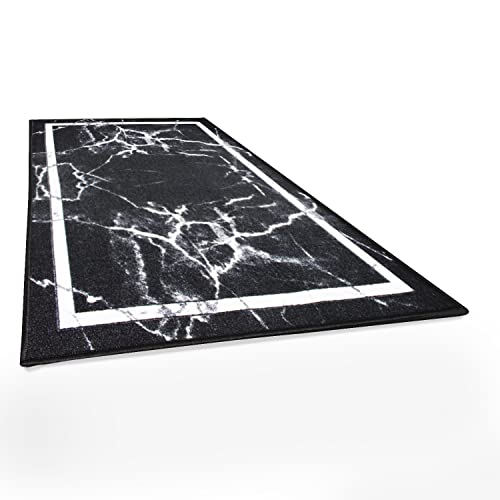 Comfii Home Venice Collection Area Rug - Non-Slip Rubber Backing – Anti Skid for Bedroom, Living Room, Dining Room, Doormat - Trendy and Unique Abstract Design (5x8 ft, Marble)