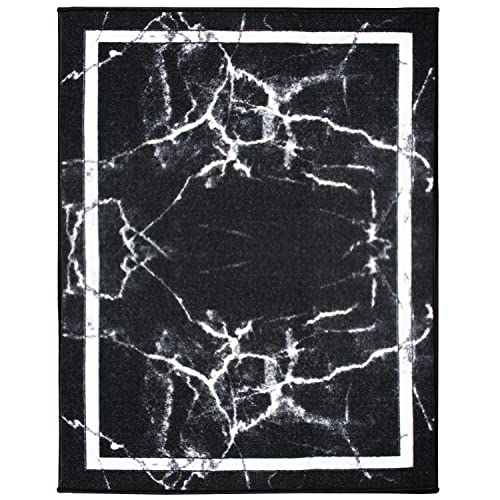 Comfii Home Venice Collection Area Rug - Non-Slip Rubber Backing – Anti Skid for Bedroom, Living Room, Dining Room, Doormat - Trendy and Unique Abstract Design (5x8 ft, Marble)