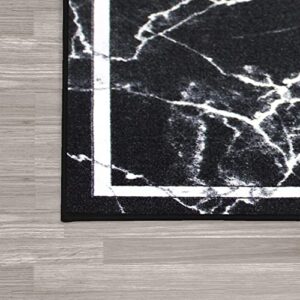 Comfii Home Venice Collection Area Rug - Non-Slip Rubber Backing – Anti Skid for Bedroom, Living Room, Dining Room, Doormat - Trendy and Unique Abstract Design (5x8 ft, Marble)