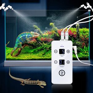 bilipala reptile mister, automatic misting system for reptile terrariums, 2 adjustable spray nozzles