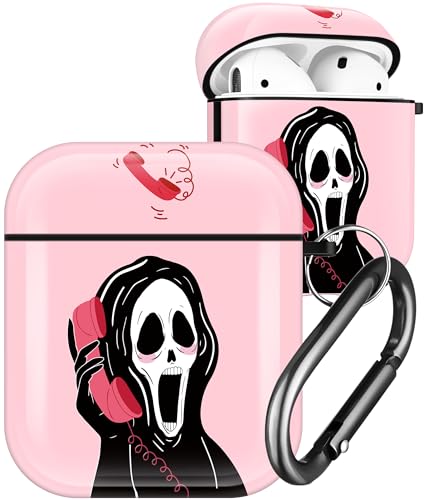 Ulirath Case for AirPod 2/1 Skull Funny Unique Design Unique Scary Cute for AirPods Air Pods 1st/2nd Design Skeleton Cover Cases Skin for Boys Girls Kids