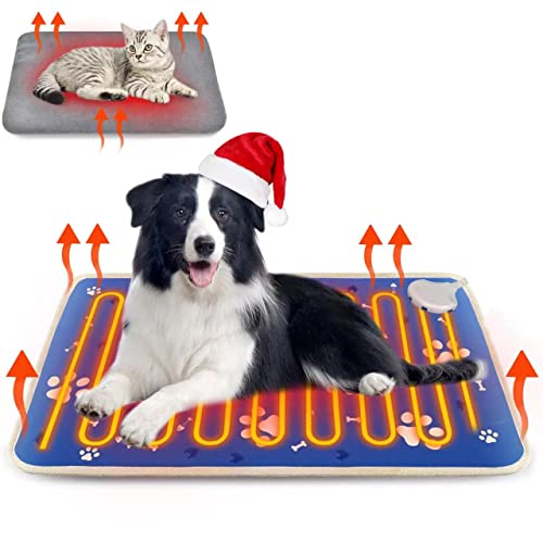 Wall Essential Pet Heating Pad for Cat Dog Electric Heated Pad Pet Warming Bed Mat with Timer Adjustable Temperature Electric Pet Heated Bed Mat with Cover