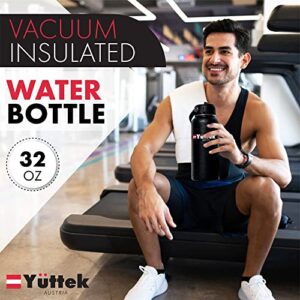 YUTTEK Insulated Water Bottle with Straw Lid-Stainless Steel Reusable waterbottle for Gym, Office, School, sports & Travel,Double Walled bottles with 3 Lids & straw for Men, Women, kids and adults