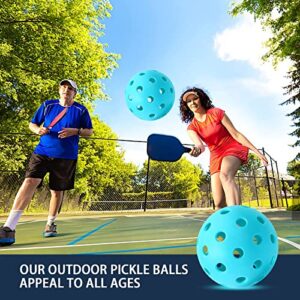 FEBSNOW Pickleball Balls, 40 Holes Outdoor Pickleball Balls for USAPA Regulations, Elasticity and Durable Pickleballs for Beginners and Professional