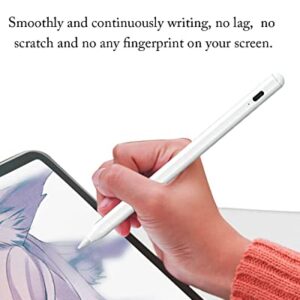 Active Stylus Pens for Touch Screens with Magnetic Design, Rechargeable Universal iPad Pencil, Fine Point Stylus Pen for iPad Pro/Air/Mini/iPhone/iOS/Android/Tablets Writing & Drawing-White