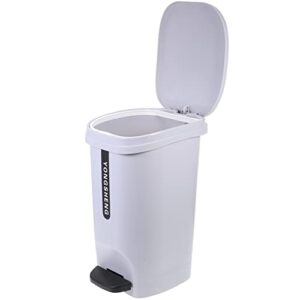doitool bin bathroom close lid, container basket and pedal trash household free with dustbin step-on bathroom, organizer large l, on home, plastic l waste rubbish foot office home grey