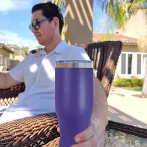 LaserGram 20oz Vacuum Insulated Pilsner Mug, Curling Figure, Personalized Engraving Included (Dark Purple)