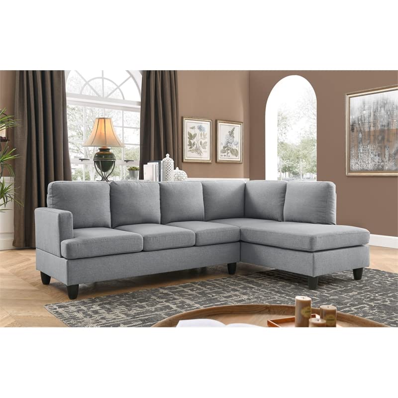 Oadeer Home DDD7438 Sectional, Light Gray