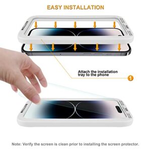 Supershieldz (2 Pack) Designed for iPhone 14 Pro (6.1 inch)+ Camera Lens Tempered Glass Screen Protector with (Easy Installation Tray), Anti Scratch, Bubble Free