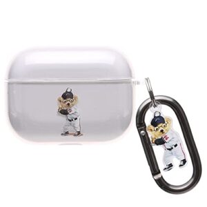 onlyou compatible with airpods pro case cover with keychain korean pc bear baseball batter clear transparent airpods pro cover carabiner charm hard case (airpods pro (1st / 2nd generation) clear)