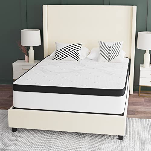 EMMA + OLIVER Asteria Extra Firm 12" Hybrid Mattress in a Box with CertiPUR-US Certified Foam, Pocket Spring Core & Knit Fabric Top for All Sleep Positions - Full