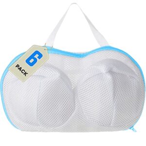 bra washing bags for laundry, large bra laundry bags for washing machine, fits all cups anti deformation bra washing bag, lingerie bags for washing delicates (6 pcs - bule xxl)