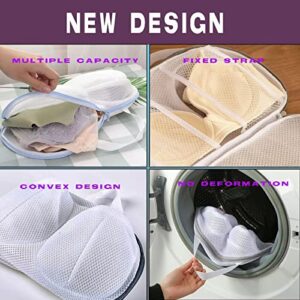 Bra Washing Bags for Laundry, Large Bra Laundry Bags for Washing Machine, Fits All Cups Anti Deformation Bra Washing Bag, Lingerie Bags for Washing Delicates (6 Pcs - Bule XXL)