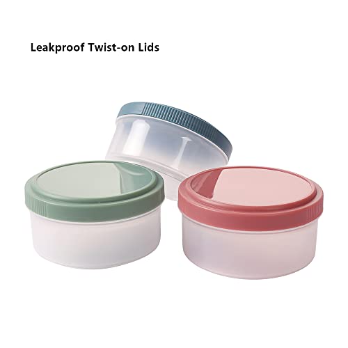 Timiuu Leakproof Condiment Containers with Lids | 6 Pack 2.4 oz Reusable Salad Dressing Containers to go | Mini Meal Prep Sauce Cups | Plastic BPA free