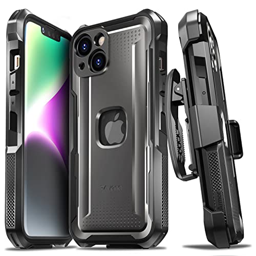 Vena vArmor Rugged Case Compatible with Apple iPhone 14 (6.1"-inch), (MagSafe Compatible, Military Grade Drop Protection) Heavy Duty Holster Belt Clip Cover with Kickstand