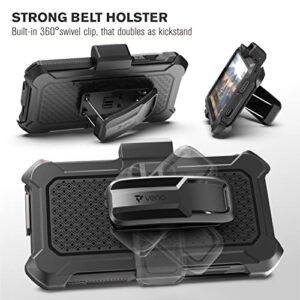 Vena vArmor Rugged Case Compatible with Apple iPhone 14 (6.1"-inch), (MagSafe Compatible, Military Grade Drop Protection) Heavy Duty Holster Belt Clip Cover with Kickstand
