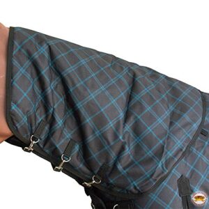 HILASON MED 1200D Winter Waterproof Poly Turnout Horse Hood Neck Cover Plaid | Horse Blanket | Horse Blankets for Winter Waterproof | Horse Turnout Blanket | Horse Turnout