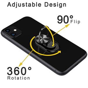 COOLQO Detachable Phone Ring Holder Stand for Wireless Charging and Magnetic Car Mount, 360 Degree Rotation Cell Phone Finger Grip Kickstand, Light Metal, Compatible with iPhone Samsung Smartphones