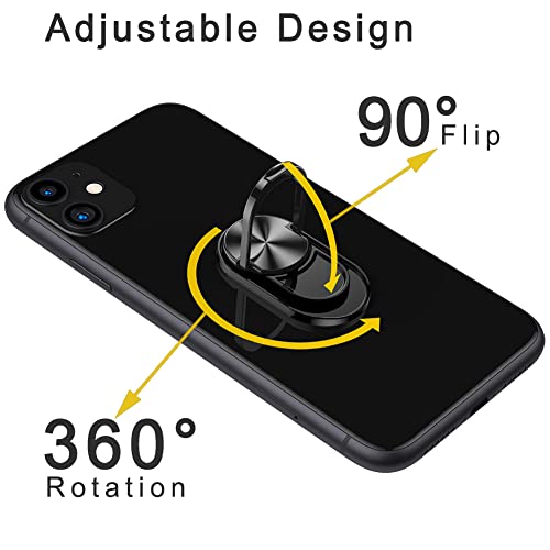 COOLQO Detachable Phone Ring Holder Stand for Wireless Charging and Magnetic Car Mount, 360 Degree Rotation Cell Phone Finger Grip Kickstand, Light Metal, Compatible with iPhone Samsung Smartphones