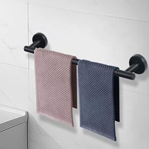 NearMoon Bathroom Towel Bar, Bath Accessories Thicken Stainless Steel Shower Towel Rack for Bathroom, Towel Holder Wall Mounted (2 Pack, Matte Black, 24 Inch)