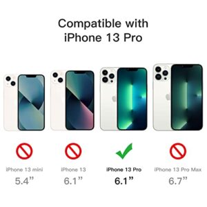 JETech 3 in 1 Case for iPhone 13 Pro 6.1-Inch, with 2-Pack Screen Protector and 2-Pack Camera Lens Protector, Non-Yellowing Shockproof Bumper Phone Cover, Full Coverage Tempered Glass Film (Clear)