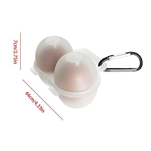 Houchu Egg Storage Box with 2 Grids Outdoor Egg Case Portable Plastic Egg Carton Anti-Crush Storage Box Case Container