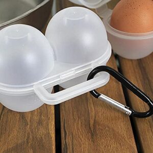 Houchu Egg Storage Box with 2 Grids Outdoor Egg Case Portable Plastic Egg Carton Anti-Crush Storage Box Case Container