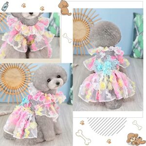 Pet Clothes for Medium Dogs Easter Pet Skirts Dog Clothes Cat Clothing Princess Spring Summer Breathable Wedding Dress Cool Colorful Lace Skirt Pet Clothes