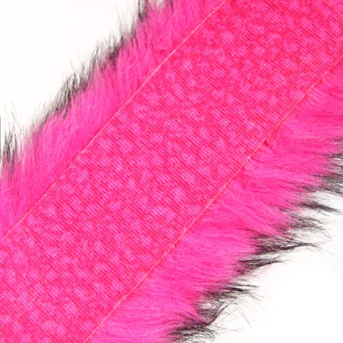 Shaggy Faux Fur Roll - Acrylic Fabric 3" X 70" Inches (7.5 cm X 180 cm) Rolls of Fur - Artificial Fur Like Material - Use Fur Pieces for Crafts, DIY, Costume Design, Decoration (Hot Pink)