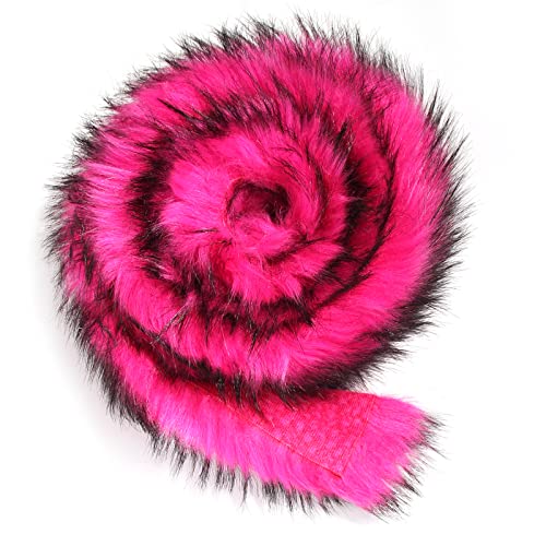 Shaggy Faux Fur Roll - Acrylic Fabric 3" X 70" Inches (7.5 cm X 180 cm) Rolls of Fur - Artificial Fur Like Material - Use Fur Pieces for Crafts, DIY, Costume Design, Decoration (Hot Pink)