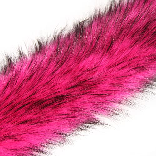 Shaggy Faux Fur Roll - Acrylic Fabric 3" X 70" Inches (7.5 cm X 180 cm) Rolls of Fur - Artificial Fur Like Material - Use Fur Pieces for Crafts, DIY, Costume Design, Decoration (Hot Pink)