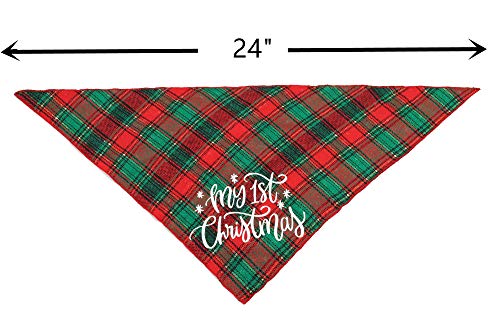 Christmas Bandana for Dogs,2 Pack Plaid Dog Bandanas Set for Xmas Holiday