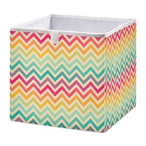 xigua storage cube colorful geometric pattern foldable storage bins, closet shelves organizer fabric storage baskets for clothes, toys, books, office supplies (square)