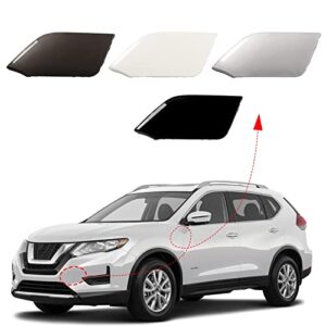 czshiyue front bumper tow hook cover fit for nissan x-trail t32 rogue 2017 2018 2019 2020 towing eye cap 622a0-6fl0h (black, left driver side) xinpinsai