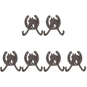 hat hook 6pcs head vintage metal coats hangers hat scarf stylish planter duty prong antique hooks cap western cup hanger clothing mounted iron horse ornaments the american design horse decor