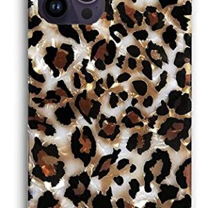 J.west iPhone 14 Pro Max Case - Luxury Sparkle Clear Leopard Print Soft Silicone Cover for Girls & Women (6.7" Cheetah)