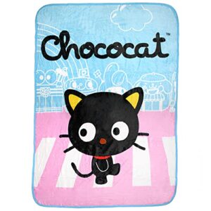 bioworld hello kitty and friends chococat character soft fleece plush throw blanket 45" x 60"