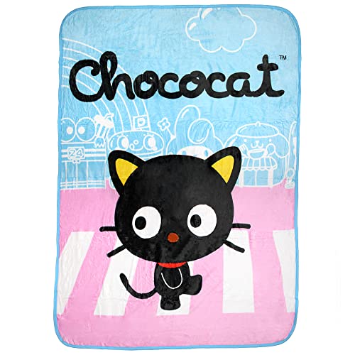 Bioworld Hello Kitty and Friends Chococat Character Soft Fleece Plush Throw Blanket 45" x 60"