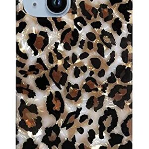 J.west Case Compatible with iPhone 14 Plus Case,Luxury Sparkle Translucent Clear Vintage Leopard Print Soft Silicone Cover for Girls Women Protective Phone Case for iPhone 14 Plus 6.7 inch Cheetah